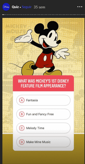 Disney social media quiz