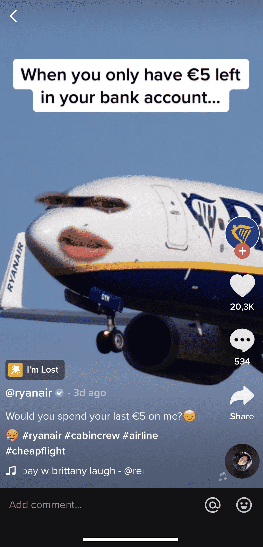 Ryanair TikTok Video